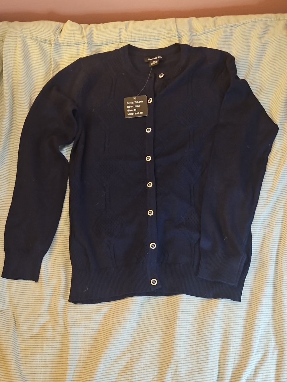 Banana Republic Men's Navy Button-Front Cardigan Sweater